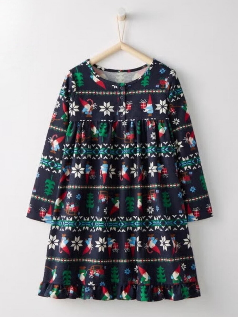 Hanna Andersson Flannel Nightgown In Gnome Sweet Gnome Size 4
